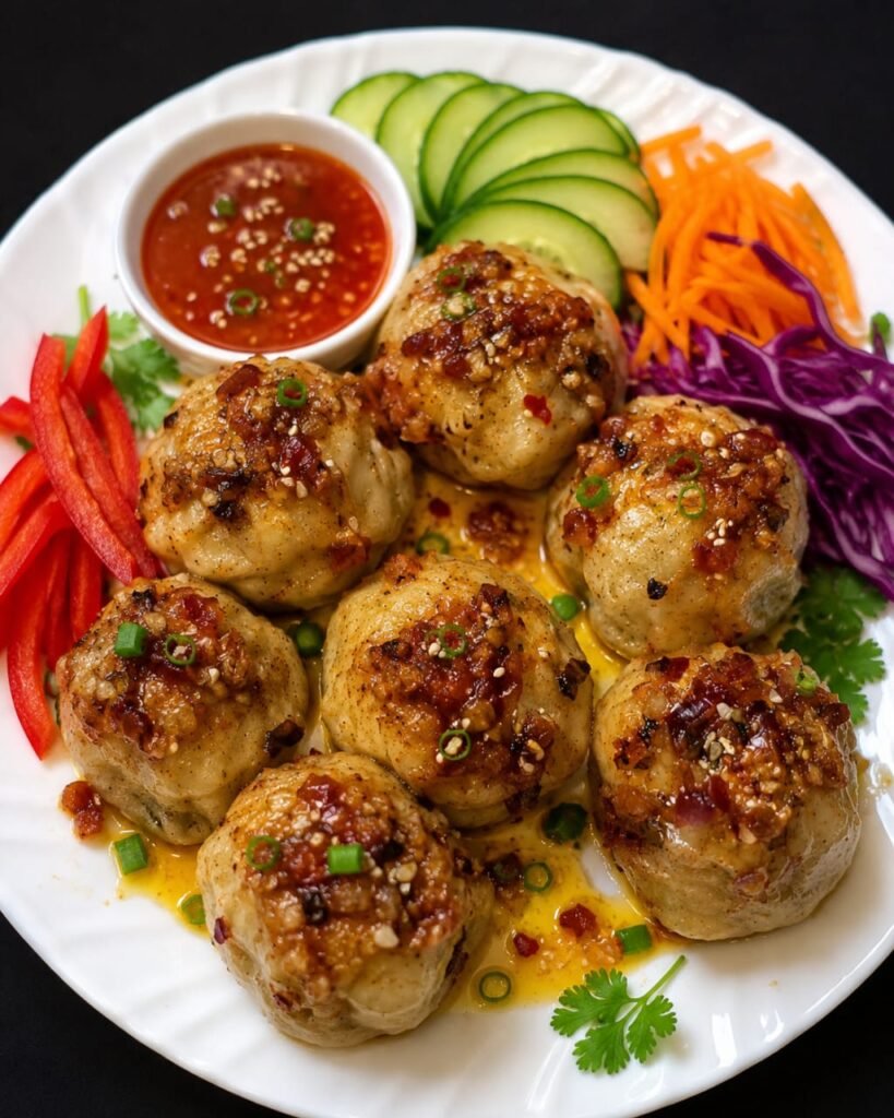 Homemade Chicken Momos Recipe with juicy chicken filling