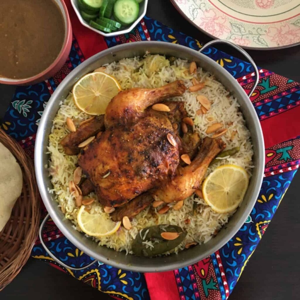 Chicken Mandi Recipe with roasted chickrn