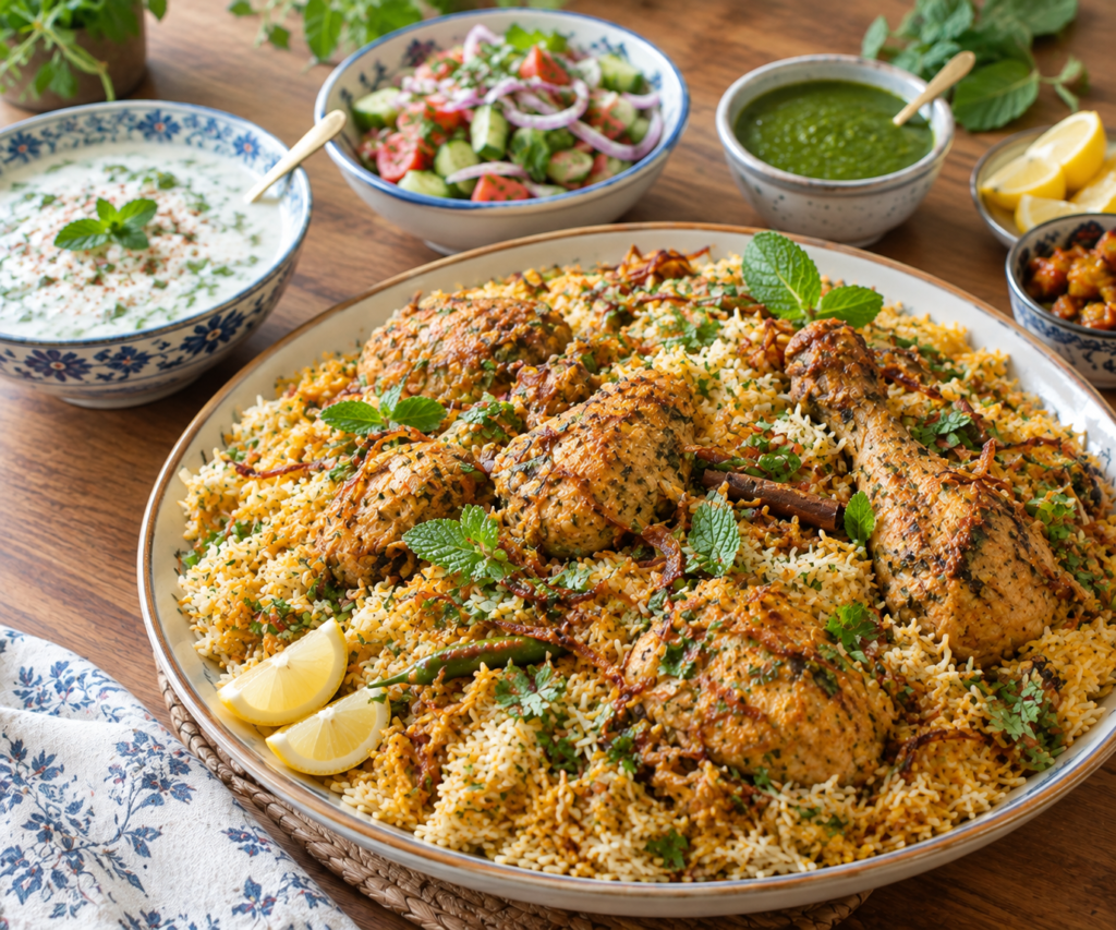 Tikka Pulao with tender, juicy chicken tikka and aromatice spices