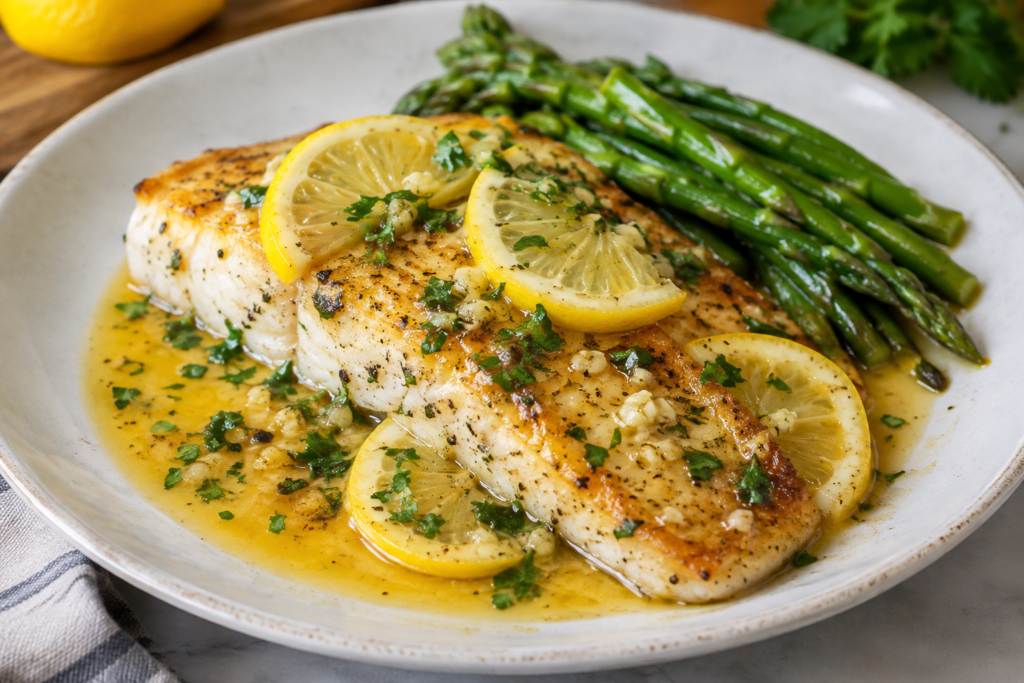Fish in lemon butter sauce recipe with a rich flavor of lemon zesty butter sauce